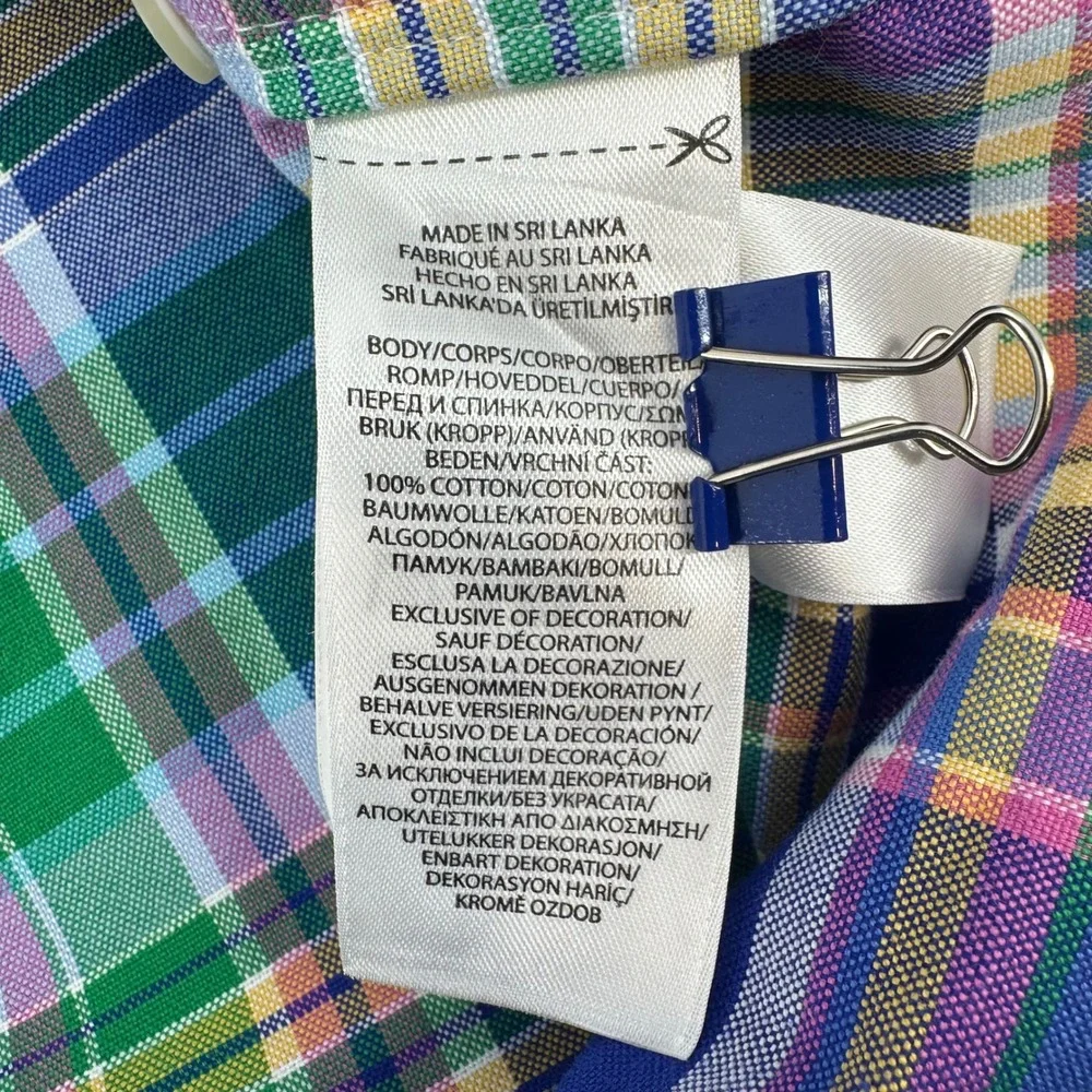NWT Polo Ralph Lauren Mens 2XB Plaid Button Performance Multi Color New